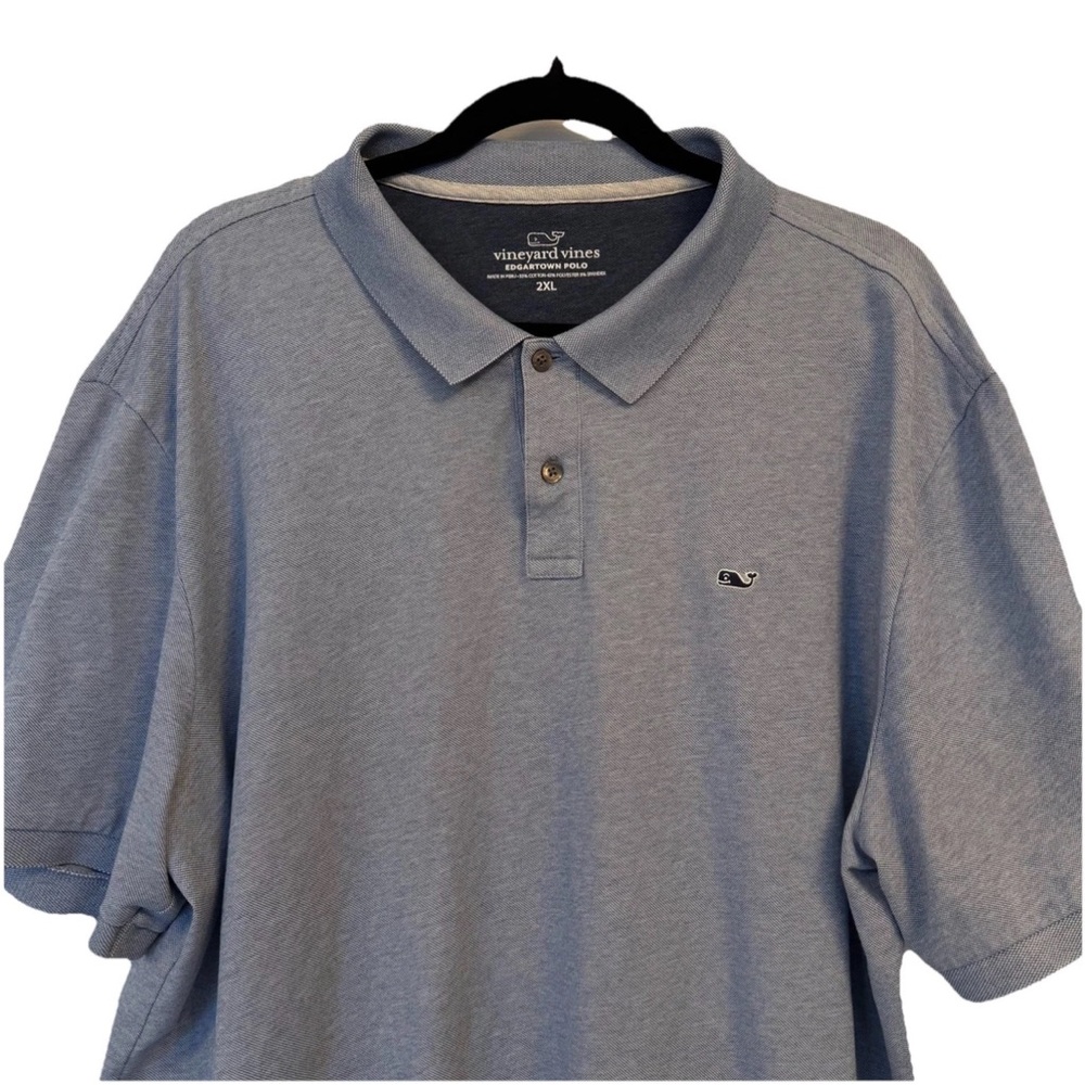 Vineyard Vines Edgartown Polo Shirt Men’s 2XL Blue Short Sleeve Whale Logo